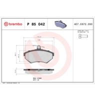 P85042_2.JPG Kit pastiglie freno, Freno a disco P 85 042 BREMBO per AUDI VW
