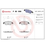 P85098_2.JPG Kit pastiglie freno, Freno a disco P 85 098 BREMBO per AUDI