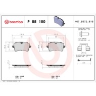 P85150_2.JPG Kit pastiglie freno, Freno a disco P 85 150 BREMBO per AUDI PORSCHE