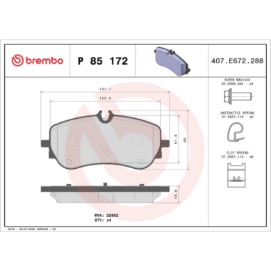 P85172_2.JPG Kit pastiglie freno, Freno a disco P 85 172 BREMBO per VW MAN