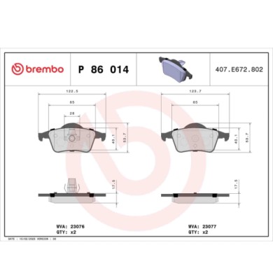 P86014_2.JPG Kit pastiglie freno, Freno a disco P 86 014 BREMBO per VOLVO
