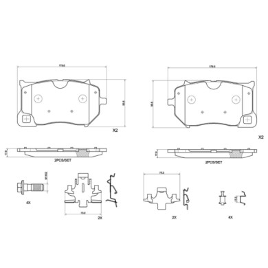 NEUTRO.jpg Kit pastiglie freno, Freno a disco P 86 036 BREMBO per VOLVO POLESTAR