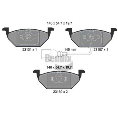 NEUTRO.jpg Kit pastiglie freno, Freno a disco BPD1001 BENDIX BRAKING per AUDI VW SEAT SKODA