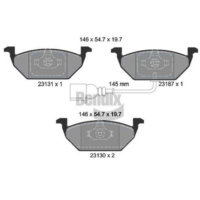 NEUTRO.jpg Kit pastiglie freno, Freno a disco BPD1001 BENDIX BRAKING per AUDI VW SEAT SKODA