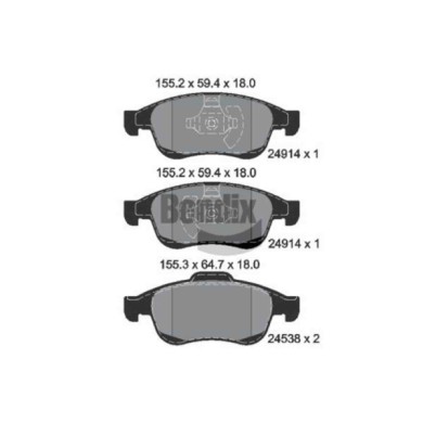 NEUTRO.jpg Kit pastiglie freno, Freno a disco BPD1009 BENDIX BRAKING per RENAULT NISSAN