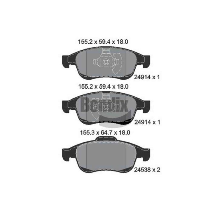 NEUTRO.jpg Kit pastiglie freno, Freno a disco BPD1009 BENDIX BRAKING per RENAULT NISSAN