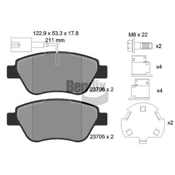 NEUTRO.jpg Kit pastiglie freno, Freno a disco BPD1012 BENDIX BRAKING per PEUGEOT CITROEN
