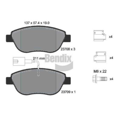 NEUTRO.jpg Kit pastiglie freno, Freno a disco BPD1039 BENDIX BRAKING per OPEL FIAT LANCIA