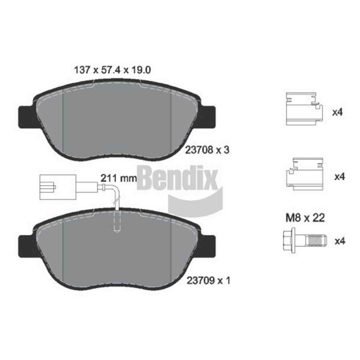 NEUTRO.jpg Kit pastiglie freno, Freno a disco BPD1039 BENDIX BRAKING per OPEL FIAT LANCIA