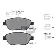 Kit pastiglie freno, Freno a disco BPD1053 BENDIX BRAKING per OPEL FIAT