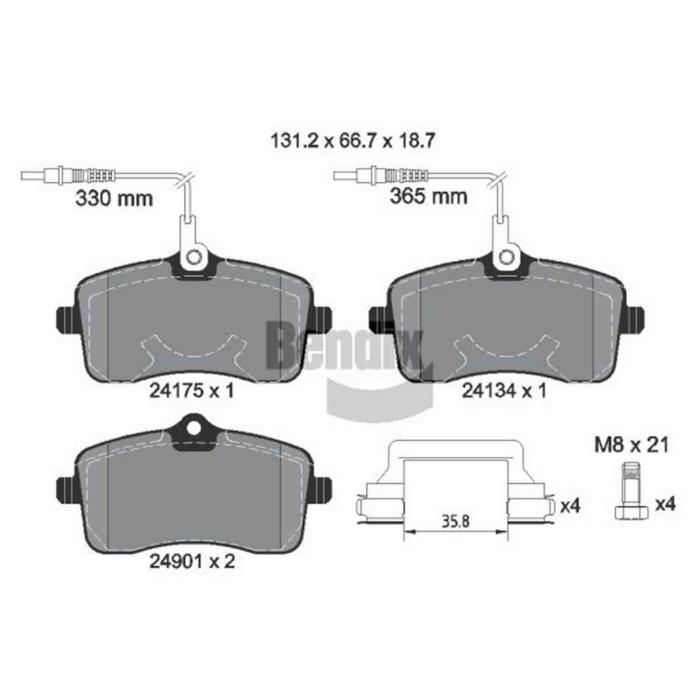 NEUTRO.jpg Kit pastiglie freno, Freno a disco BPD1174 BENDIX BRAKING per PEUGEOT