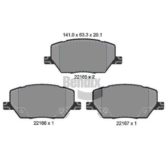 NEUTRO.jpg Kit pastiglie freno, Freno a disco BPD1196 BENDIX BRAKING per FIAT JEEP