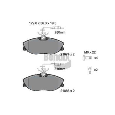 NEUTRO.jpg Kit pastiglie freno, Freno a disco BPD1235 BENDIX BRAKING per PEUGEOT CITROEN