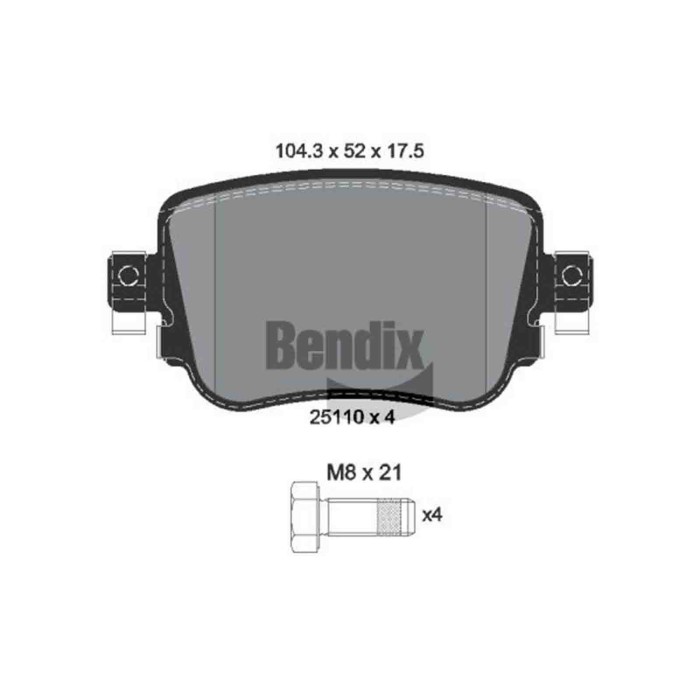 NEUTRO.jpg Kit pastiglie freno, Freno a disco BPD1325 BENDIX BRAKING per AUDI VW SEAT SKODA