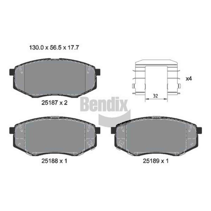 NEUTRO.jpg Kit pastiglie freno, Freno a disco BPD1421 BENDIX BRAKING per HYUNDAI KIA