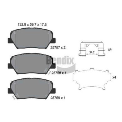 NEUTRO.jpg Kit pastiglie freno, Freno a disco BPD1524 BENDIX BRAKING per HYUNDAI KIA