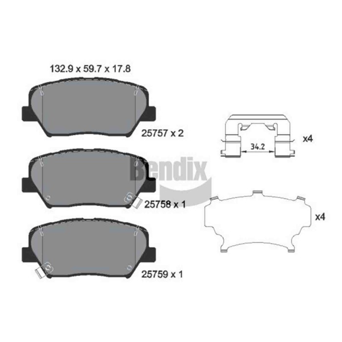 NEUTRO.jpg Kit pastiglie freno, Freno a disco BPD1524 BENDIX BRAKING per HYUNDAI KIA