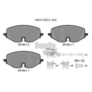 Kit pastiglie freno, Freno a disco BPD1660 BENDIX BRAKING per AUDI VW FORD SEAT
