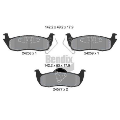 NEUTRO.jpg Kit pastiglie freno, Freno a disco BPD2115 BENDIX BRAKING per JEEP