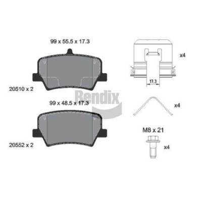 NEUTRO.jpg Kit pastiglie freno, Freno a disco BPD2334 BENDIX BRAKING per VOLVO LYNK & CO