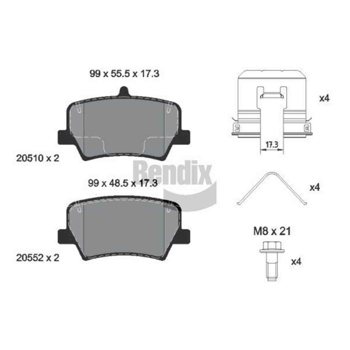 NEUTRO.jpg Kit pastiglie freno, Freno a disco BPD2334 BENDIX BRAKING per VOLVO LYNK & CO