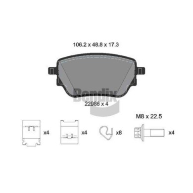NEUTRO.jpg Kit pastiglie freno, Freno a disco BPD2348 BENDIX BRAKING per MERCEDES-BENZ