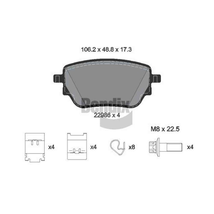 NEUTRO.jpg Kit pastiglie freno, Freno a disco BPD2348 BENDIX BRAKING per MERCEDES-BENZ