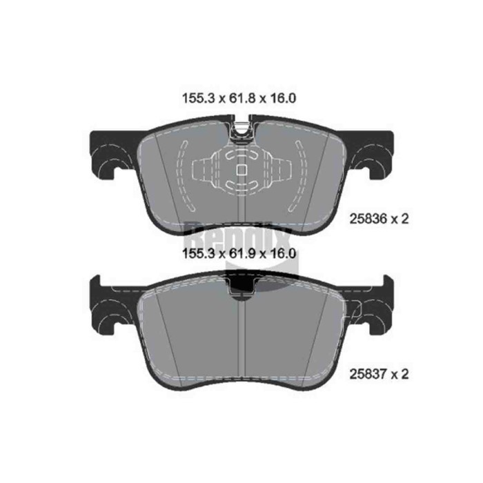 NEUTRO.jpg Kit pastiglie freno, Freno a disco BPD2374 BENDIX BRAKING per PEUGEOT CITROEN