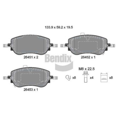 NEUTRO.jpg Kit pastiglie freno, Freno a disco BPD2376 BENDIX BRAKING per FIAT