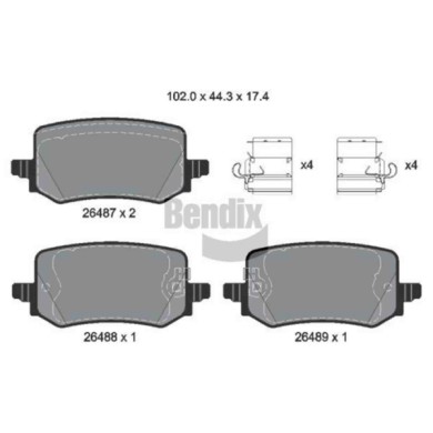 NEUTRO.jpg Kit pastiglie freno, Freno a disco BPD2377 BENDIX BRAKING per HYUNDAI KIA