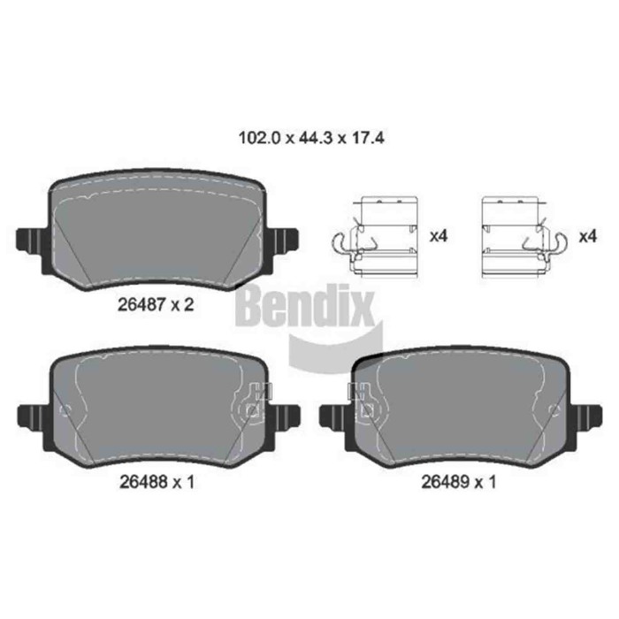 NEUTRO.jpg Kit pastiglie freno, Freno a disco BPD2377 BENDIX BRAKING per HYUNDAI KIA