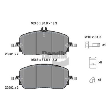 NEUTRO.jpg Kit pastiglie freno, Freno a disco BPD2409 BENDIX BRAKING per MERCEDES-BENZ
