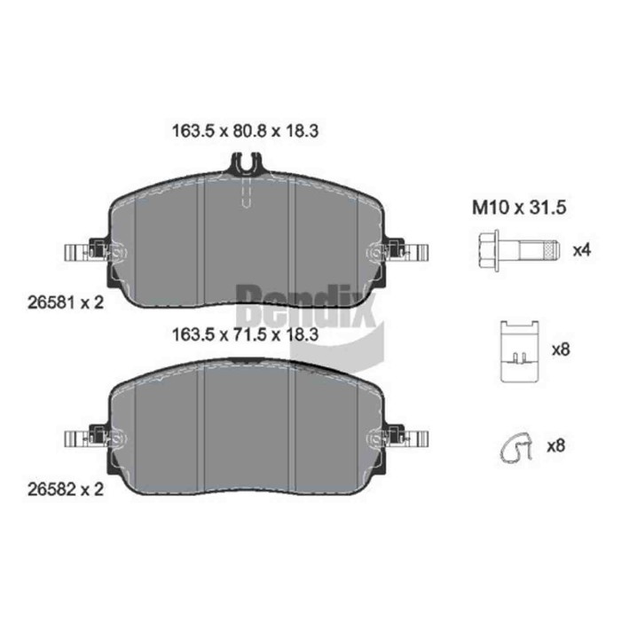 NEUTRO.jpg Kit pastiglie freno, Freno a disco BPD2409 BENDIX BRAKING per MERCEDES-BENZ