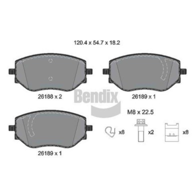 NEUTRO.jpg Kit pastiglie freno, Freno a disco BPD2420 BENDIX BRAKING per RENAULT NISSAN