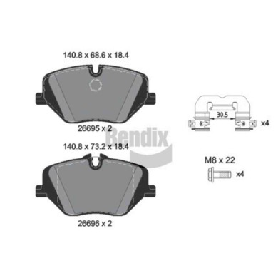 NEUTRO.jpg Kit pastiglie freno, Freno a disco BPD2493 BENDIX BRAKING per BMW MINI