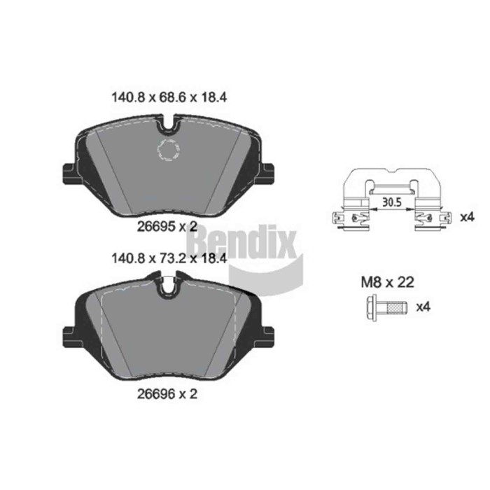 NEUTRO.jpg Kit pastiglie freno, Freno a disco BPD2493 BENDIX BRAKING per BMW MINI