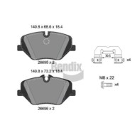 Kit pastiglie freno, Freno a disco BPD2493 BENDIX BRAKING per BMW MINI