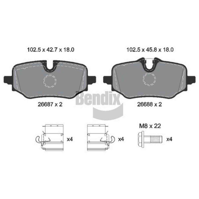 NEUTRO.jpg Kit pastiglie freno, Freno a disco BPD2494 BENDIX BRAKING per BMW MINI
