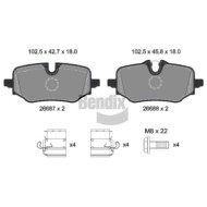 Kit pastiglie freno, Freno a disco BPD2494 BENDIX BRAKING per BMW MINI