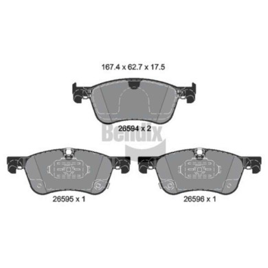 NEUTRO.jpg Kit pastiglie freno, Freno a disco BPD2525 BENDIX BRAKING per RENAULT NISSAN