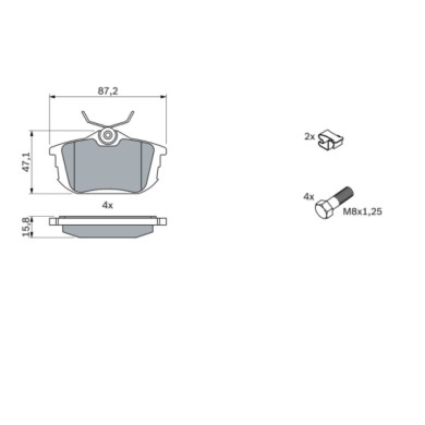 0986424427_2.JPG Kit pastiglie freno, Freno a disco 0 986 424 427 BOSCH per VOLVO MITSUBISHI