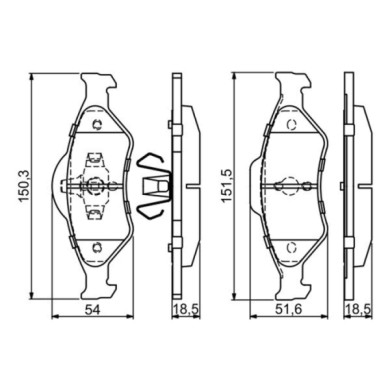 0986424645_2.JPG Kit pastiglie freno, Freno a disco 0 986 424 645 BOSCH per FORD MAZDA