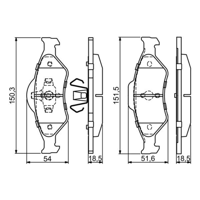 0986424645_2.JPG Kit pastiglie freno, Freno a disco 0 986 424 645 BOSCH per FORD MAZDA