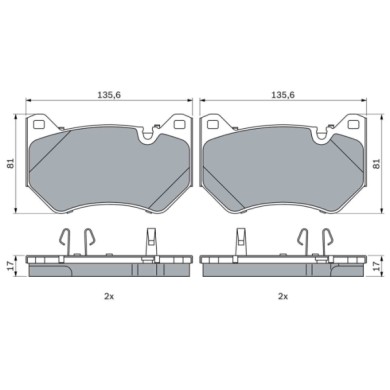 0986424965_1.JPG Kit pastiglie freno, Freno a disco 0 986 424 965 BOSCH per AUDI