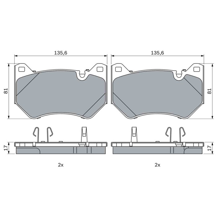 0986424965_1.JPG Kit pastiglie freno, Freno a disco 0 986 424 965 BOSCH per AUDI