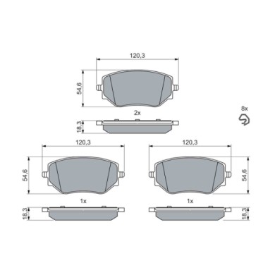 0986460063_2.JPG Kit pastiglie freno, Freno a disco 0 986 460 063 BOSCH per RENAULT NISSAN DACIA