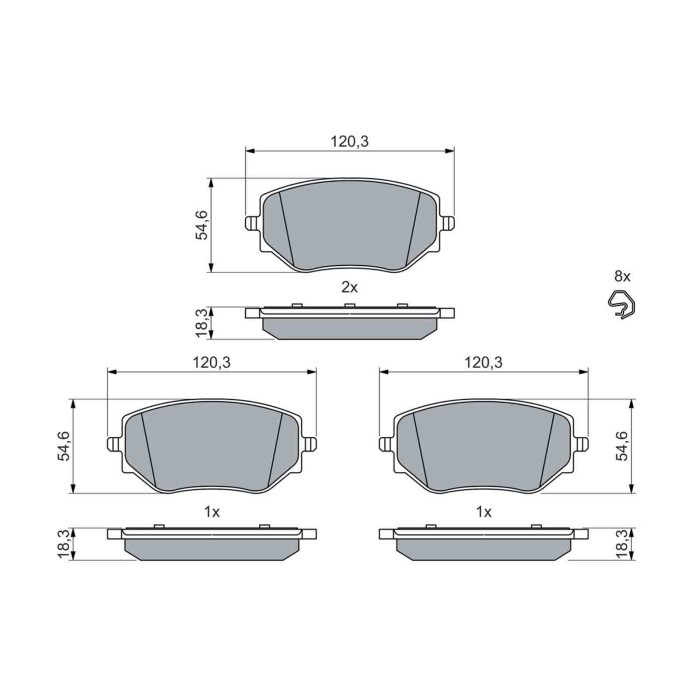 0986460063_2.JPG Kit pastiglie freno, Freno a disco 0 986 460 063 BOSCH per RENAULT NISSAN DACIA