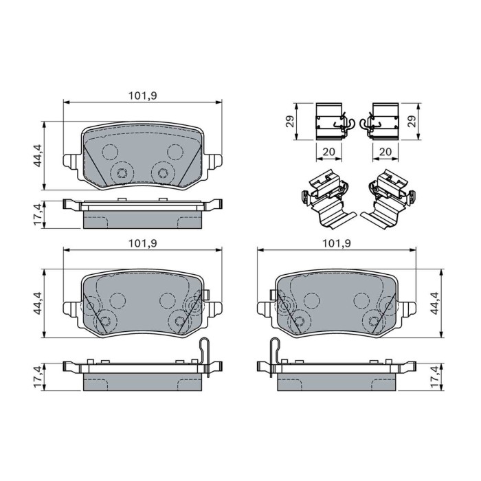 0986460161_1.JPG Kit pastiglie freno, Freno a disco 0 986 460 161 BOSCH per HYUNDAI KIA