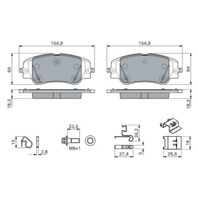 NEUTRO.jpg Kit pastiglie freno, Freno a disco 0 986 460 291 BOSCH per PEUGEOT CITROEN OPEL