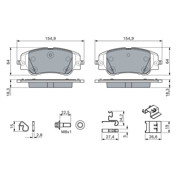 NEUTRO.jpg Kit pastiglie freno, Freno a disco 0 986 460 291 BOSCH per PEUGEOT CITROEN OPEL